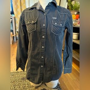 Cruel Girl western shirt, bronco pearl snap blouse size medium